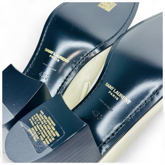 NIB Saint Laurent Vassili Boots EU 43.5 US 10.5 Smooth Leather Ivory White $1250 - Picture 11 of 13